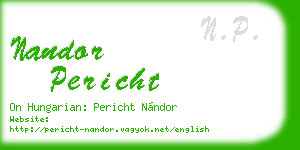nandor pericht business card
